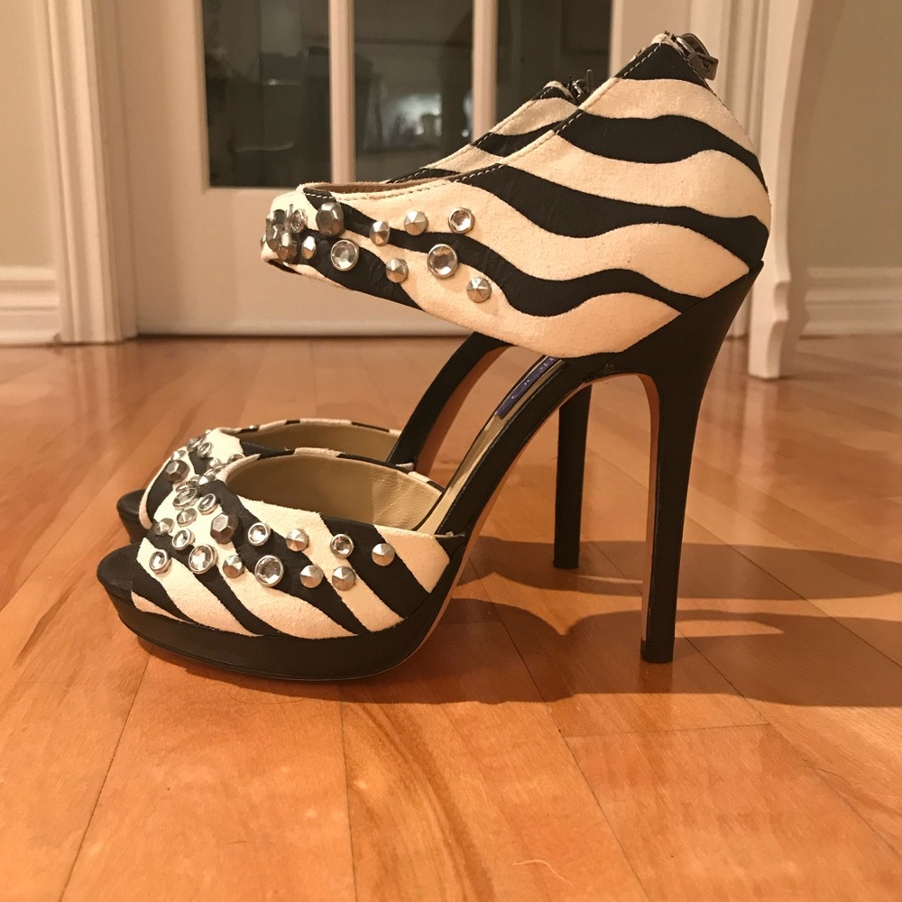 Jimmy Choo x H&M Zebra print sandals. Brand new never worn